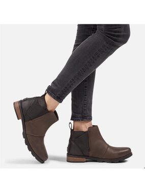 Sorel Emelie Women's Brown and Black Chelsea Ankle Boots